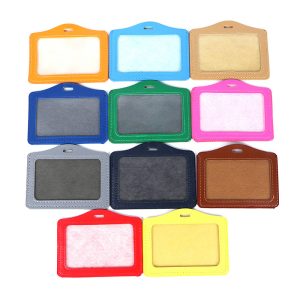 Leather ID badge holder